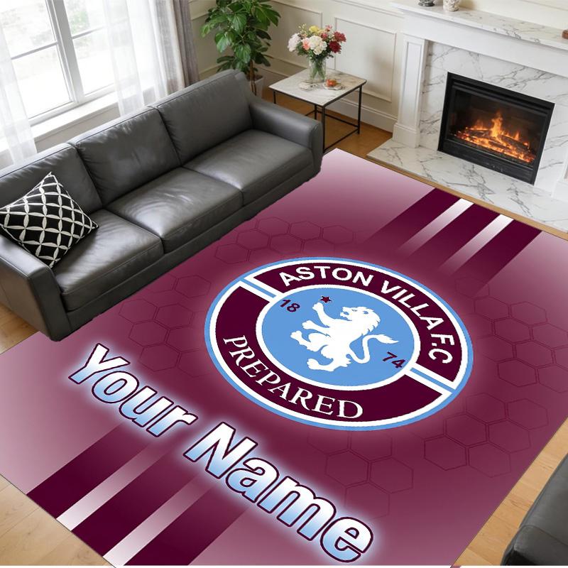 Crystal Velvet Rug Custom Name Text, Soft Non Slip Floor Mat Home DecorAston Villa