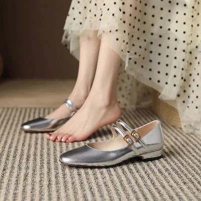 Women Shoes Retro Flat Mary Jane Ballet Shoes for Women Low Heeled Single Shoes Loafer Female Zapatos De Mujer 2024