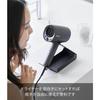 Yamazaki Tower Hair Dryer & Hair Iron Stand with Storage, Black, W8.5 x D22.3 x H17.1cm, Hands-Free, Model 1335