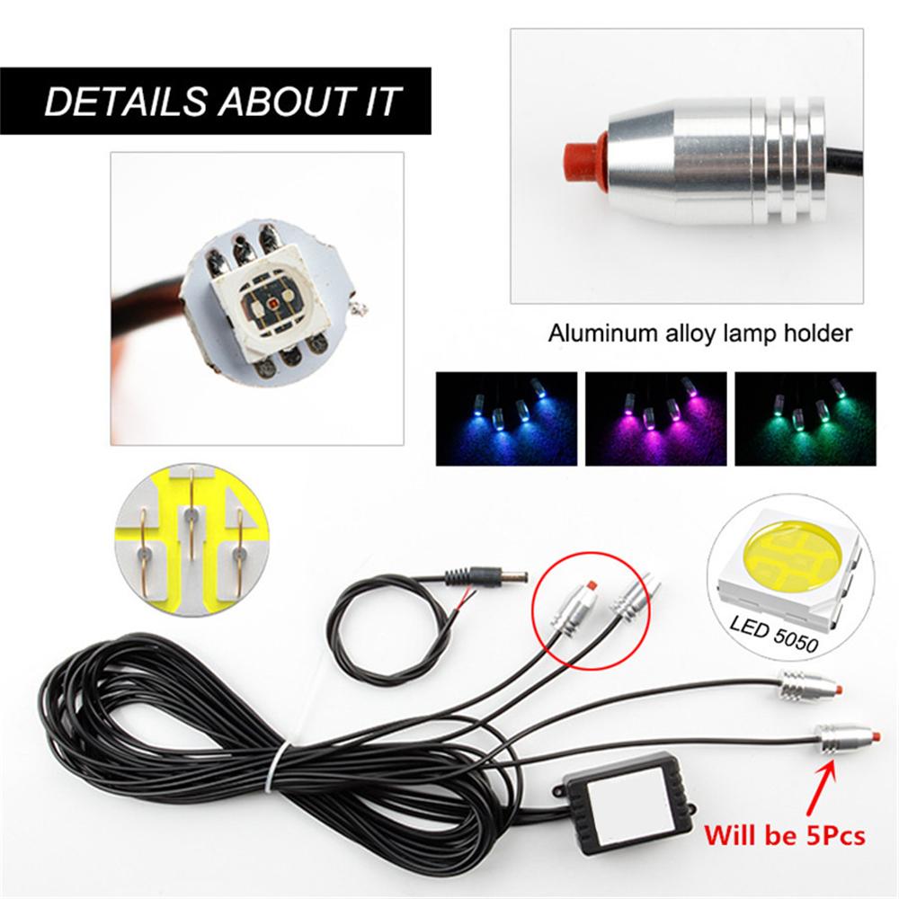 RGB LED Car Interior Decor Neon EL Strip Light Atmosphere Lamp 6m Optical Fiber