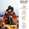 1PC Custom Name Biker Spirit: Fire Wings flannel blanket versatile,all-season throw suitable for the living room,bedroom,camping,travel,and gift
