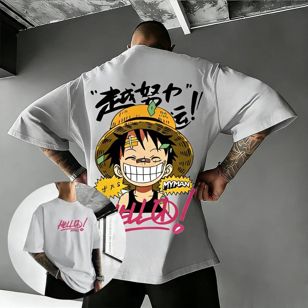 One Piece Anime T Shirt Men Women Luffy Cartoon Print pure Cotton Short Sleeve Tee Summer Streetwear Casual Graphic Tops