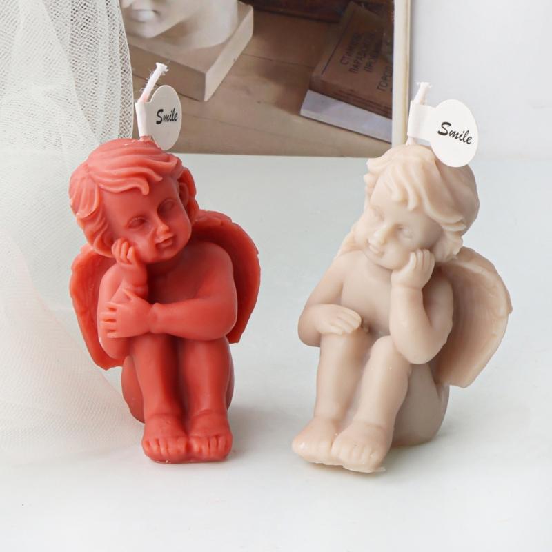 Angel Statue Candle Mold for Making Aromatherapy Candle Soap Fondant Baking Chocolate Molds DIY Craft Gypsum Ornaments