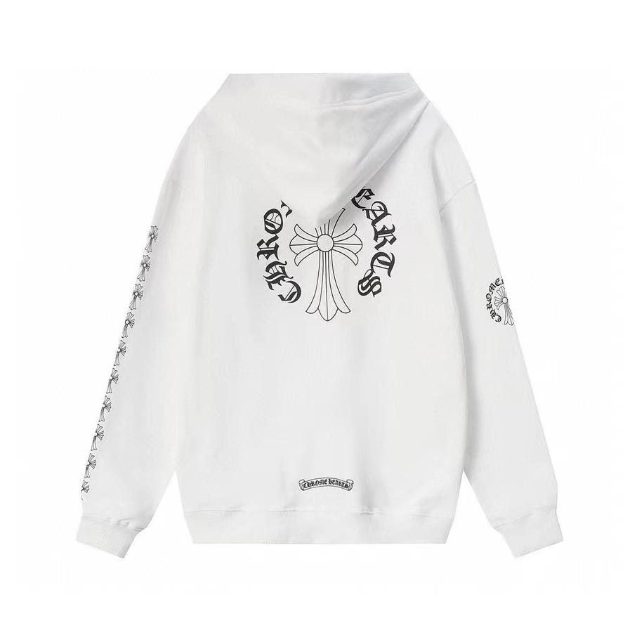 841 CHROME HEARTS 2026 Autumn and Winter New Plus Size Classic Style Logo Zipper Hooded Sweatshirt, Suitable for Couples to Wear