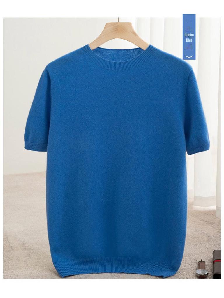 Herren Kurzarm Kaschmirwollpullover für Herbst und Winter