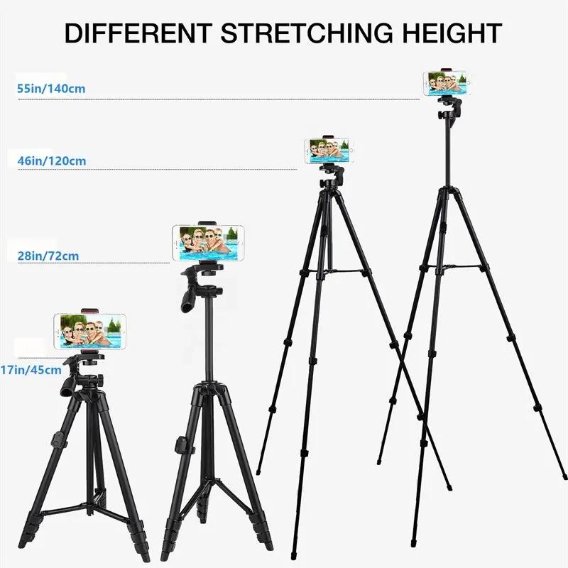 Professional Extendable Camera Tripod Stand For Phone With Selfie Remote Control Compatible Xiaomi Huawei iPhone Gopro Photograp