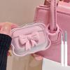 For AirPods Pro3 4 3 2 1 Pro Cute Wave Case Girly 3D Pink Bow Soft TPU Kawaii Generation Cover with Kit Keychain Women Girls