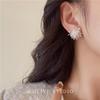 2025 Exquisite French Retro Metal Snowflake Zirconia Stud Earrings - Light Luxury Fashion Accessory