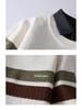 Stylish Men's Faux Two-Piece Sweater with Shirt Collar, Velvet Lining, and Knitted Wool for Autumn and Winter Warmth