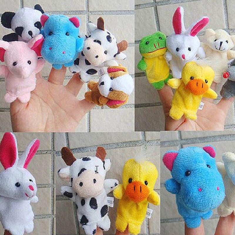 Cartoon Finger Puppet Role Play Story Telling Props Family Animal Style Parent-Child Interactive Doll Early Education Gift ZYF
