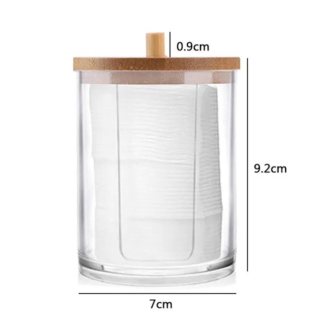 New Makeup Cotton Pad Organizer Storage Box For Cotton Swabs Rod Cosmetics Jewelry Bathroom Qtip Container with Bamboo Lid