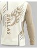 Men's Long Sleeve T-shirt Featuring Dallas Football Graphics with Flames and Texas Outline, Perfect for Everyday and Active Wear