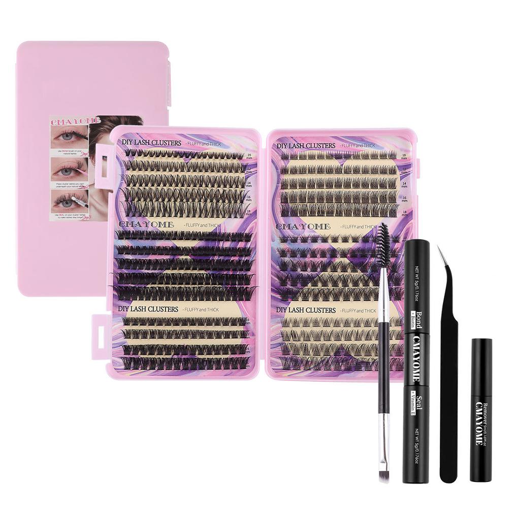 False Eyelash Extension Set, Single Cluster Of 433 Clusters Of 10-18Mm Length Mixed Eyelashes