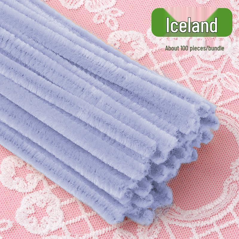 Thickened White Chenille Pipe Cleaners - Mixed Colors for DIY Bouquet Crafts