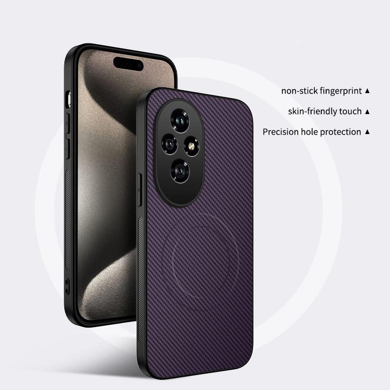 Luxuriöse Militärische Stoßfeste Handyhülle mit Kohlefasertextur Magnetisch Geeignet Für Huawei Honor 200 200Pro Schutz Rückseite