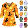 Women's Halloween Costume V-Neck with Pocket Side Slit 3/4 Sleeve Top