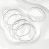 5 Pcs Vintage Minimalist Smooth Bangles Set for Women Fashion Metal Silver Color Twisted Bracelet Daily Party Jewelry Gift 2026