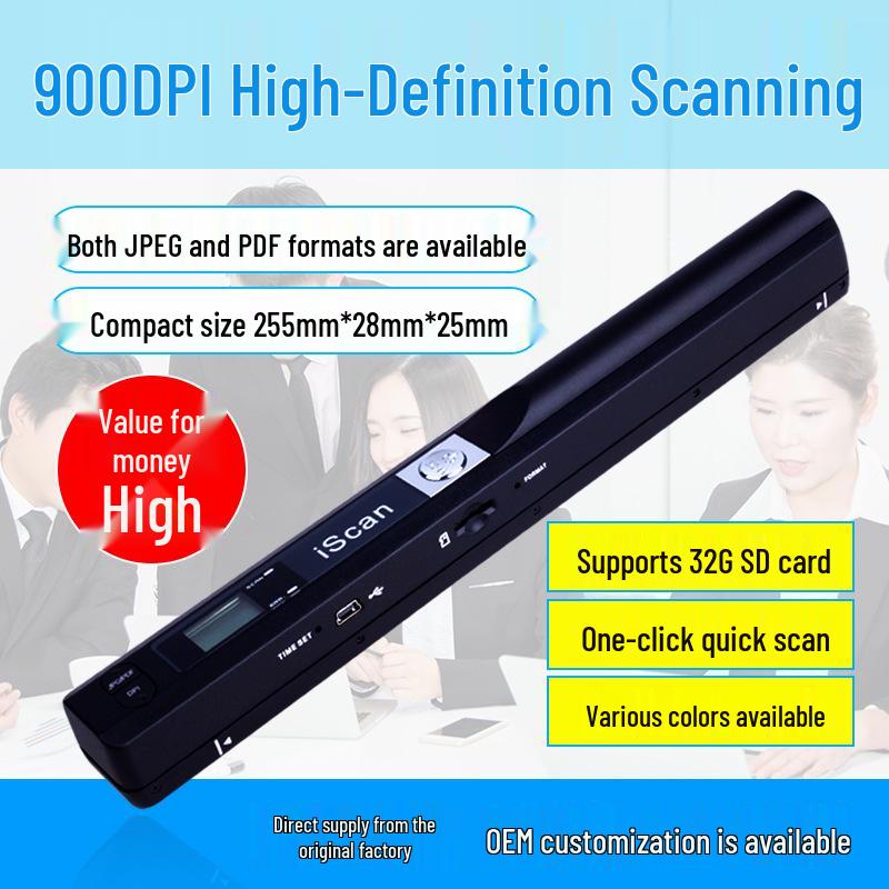 A4 Handheld Portable Pen Scanner with 900DPI HD