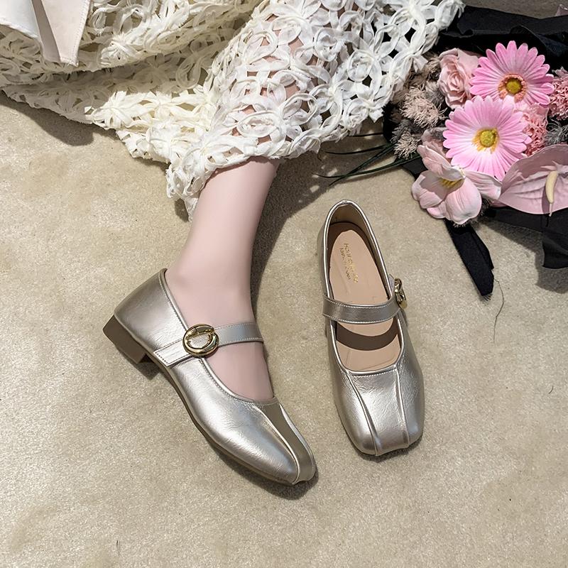 Fashion Fashion Buckle Strap Ladies Flats Mary Janes Shoes Female Shallow Footwear New In Summer Spring Women Ballet Flats Shoes