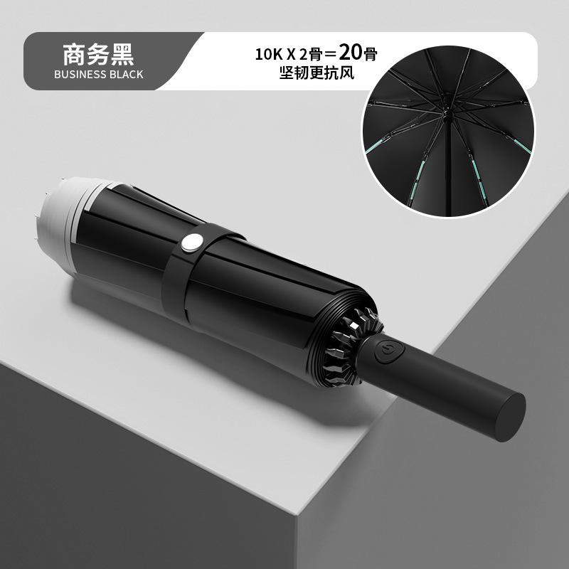 Large ring buckle umbrella, fully automatic portable, enlarged and thickened reinforcement, men's folding umbrella, advanced sense, weather