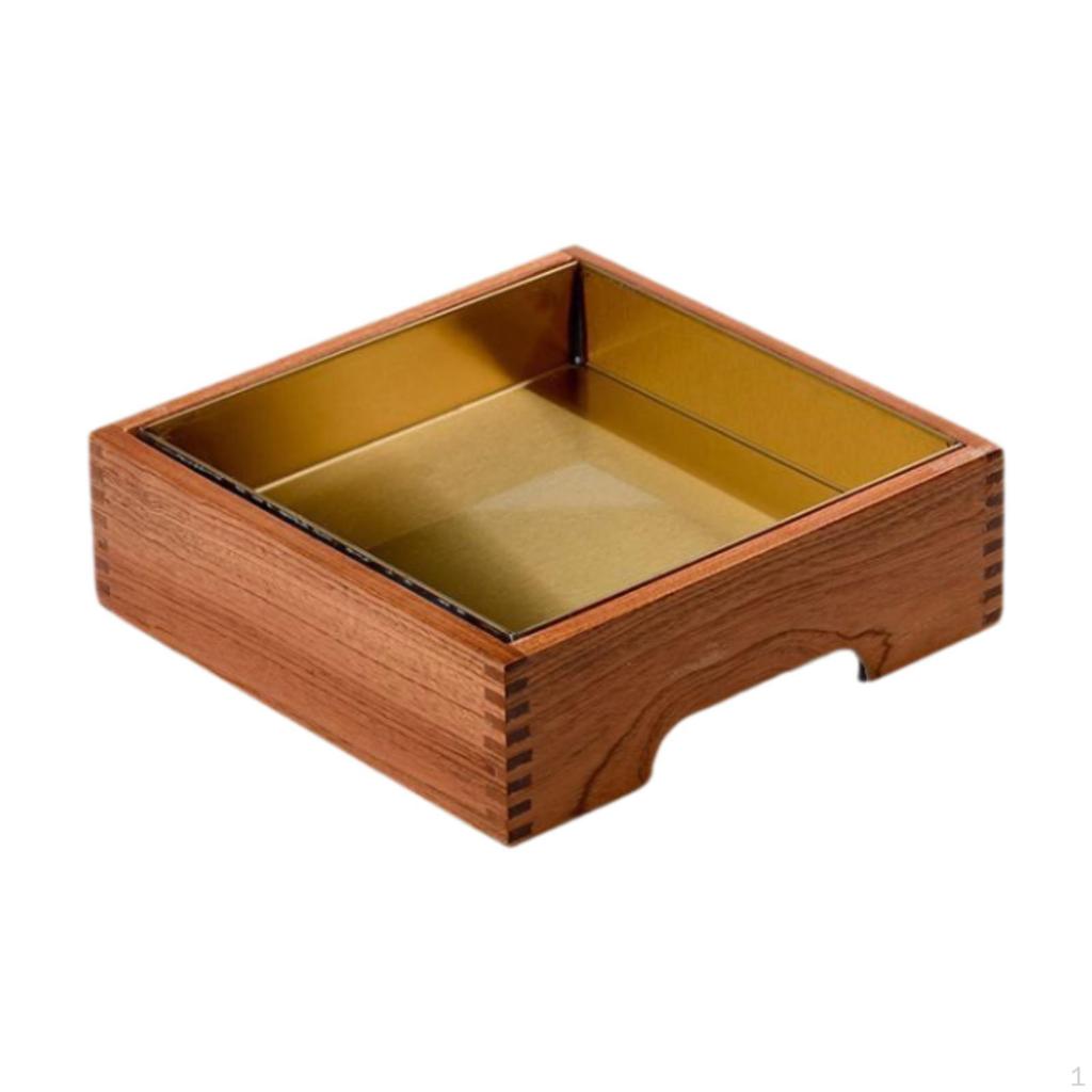 Ice Serving Tray Plate Wood Seafood Dish Cold Food Display Platter Sashimi for Parties