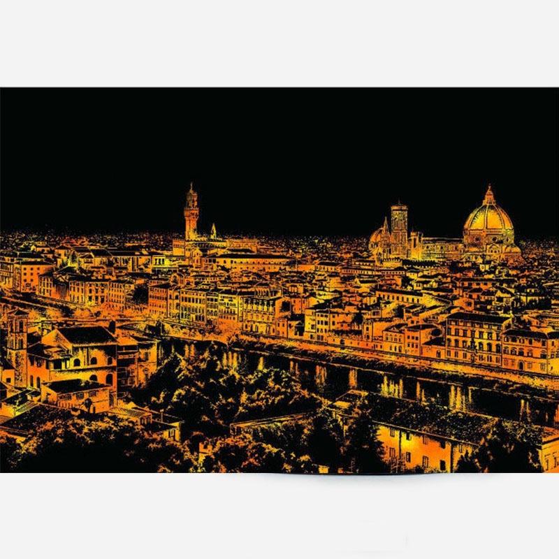 Magic Scratch Art Scratch Night View Painting Paper Board Premium Quality Educational Play Toys For All Ages