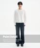 TRIP LE SENS Cover Stitch Crop Waffle Sweatshirt_White