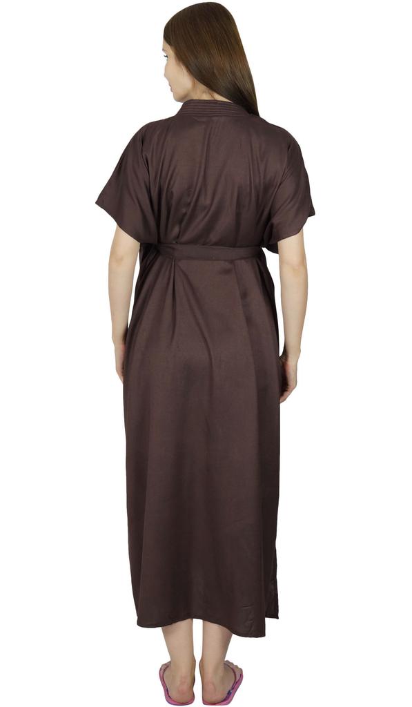 Bimba Kaftan de Maternité avec Ceinture Robe de Nuit d'Allaitement| Boutons Devant| Baby Shower