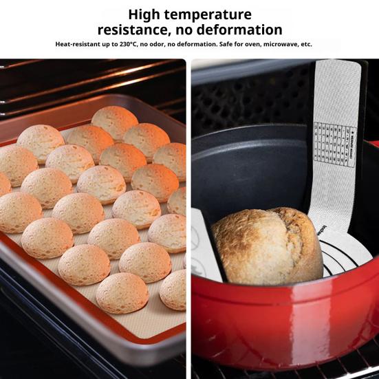 Backmatte 30-Ring Silikon Antihaft Hitzebeständig 0,4 mm Dicke Ofen Kühlschrank Sicher Backhilfe mit Anti-Rutsch-Kanten Küchenmatte