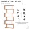 Libreria, Libreria S-Shaped a 6 Ripiani, Unità di Archiviazione, Scaffale Espositore per Soggiorno, Camera da Letto, Studio, Piante, Acero