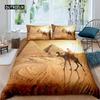Set Copripiumino Piramide King Africano Antico Egizio Piramide Vintage Set Biancheria da Letto Poliestere Cammello Scena del Deserto Egitto Copripiumino
