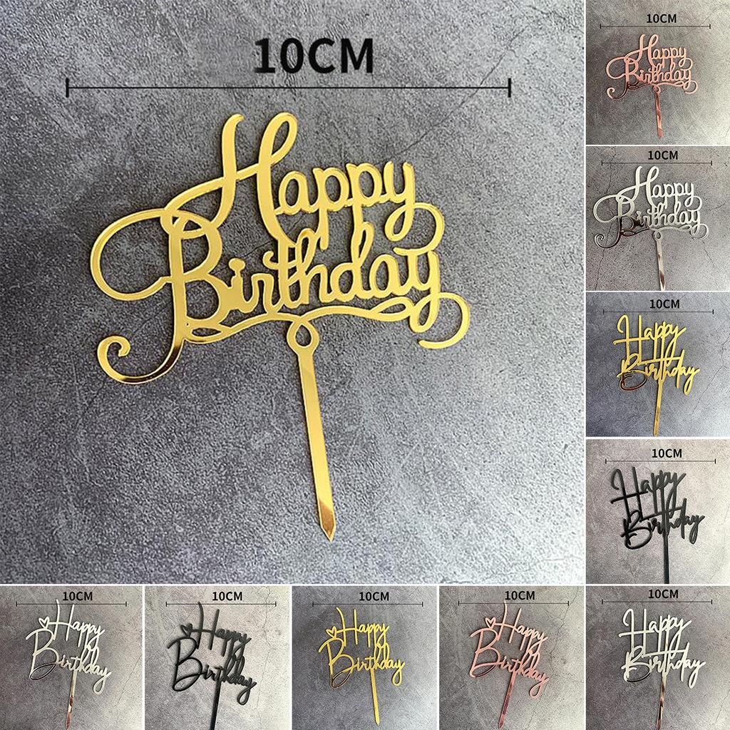 Personalized Wedding Happy Birthday Party Supplies Acrylic Cake Topper Insert Card Cake DIY Decoration Acrylic