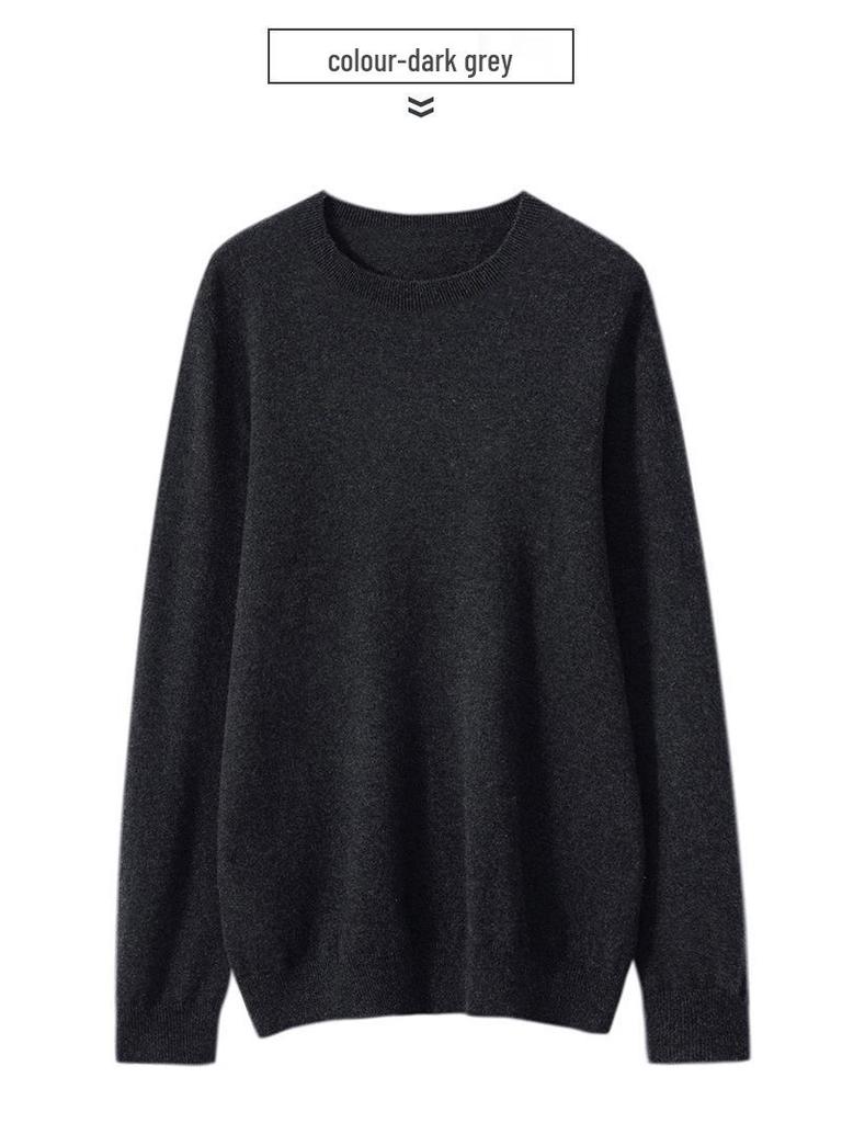 Herren Kaschmir Rundhals-Pullover: Vielseitiger Herbst/Winter Strickpullover