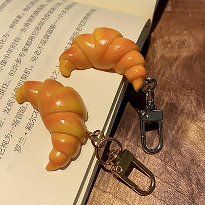 Simulation Lebensmittel Spielzeug Modell Anhänger Schlüsselanhänger Personalisierte Kreative Croissant Paket Student Kinder Geschenke Schlüsselanhänger Ring Kette
