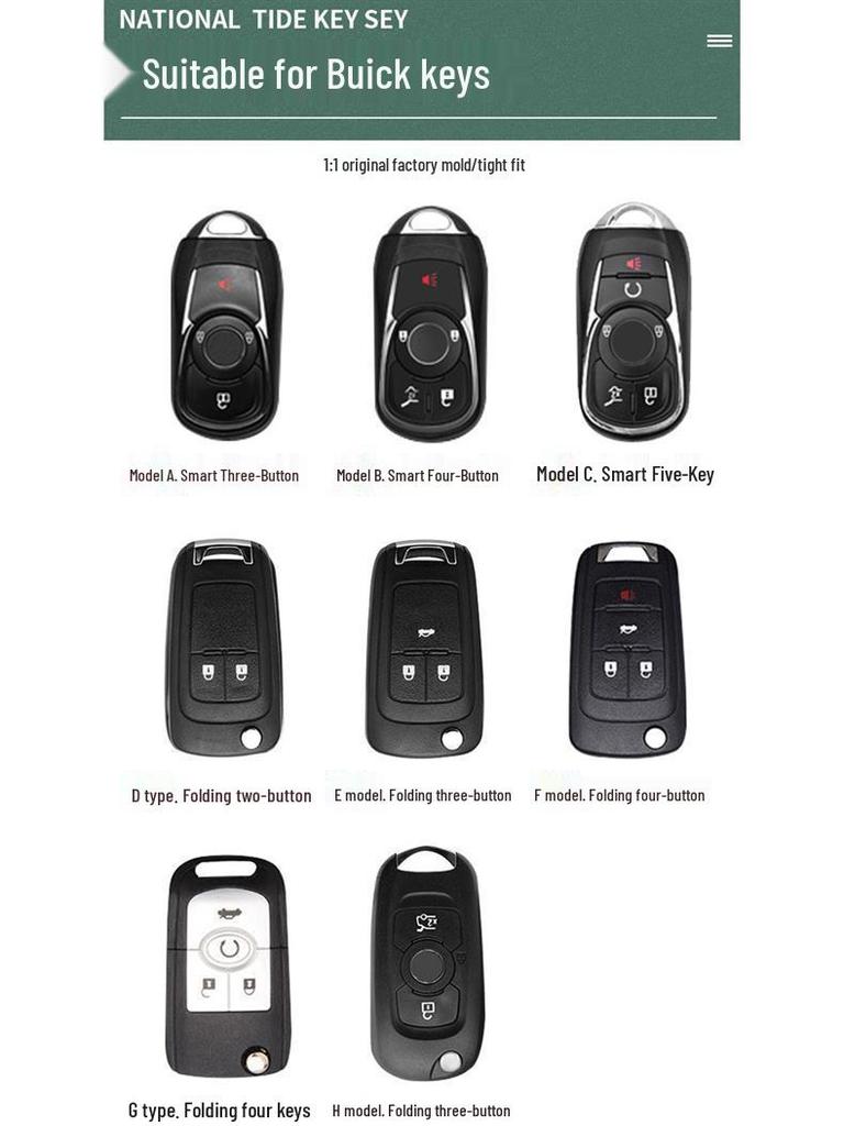 Buick Excelle, Verano, Envision, Enclave, GL8, LaCrosse, GL6, Regal Key Case: High-End Car Key Shell