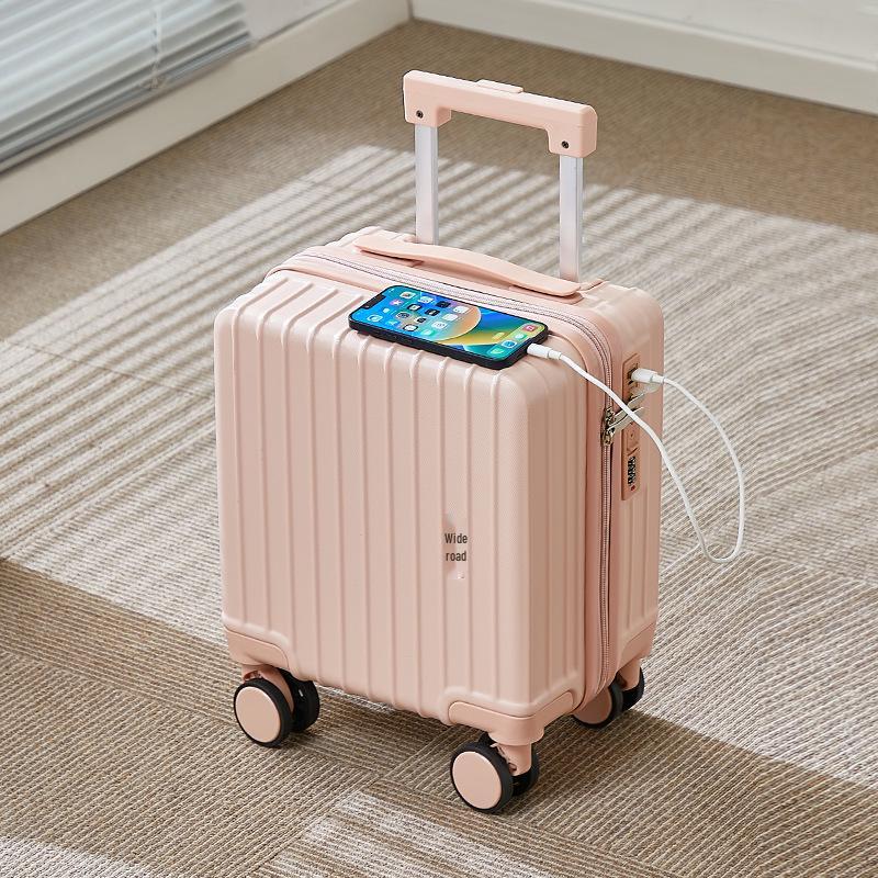 14" Silent Wheel Carry-On Luggage with USB Charger & Cup Holder