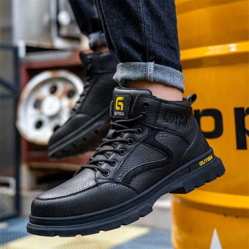 Latest  Waterproof Men Leather Boots Steel Toe Cap Safety Work Shoes Anti Smashing Indestructible Construction Welding Boots