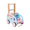Wooden Baby Walker Stroller with Educational Learning Aid - Anti-Tip Push Car Toy for Toddlers