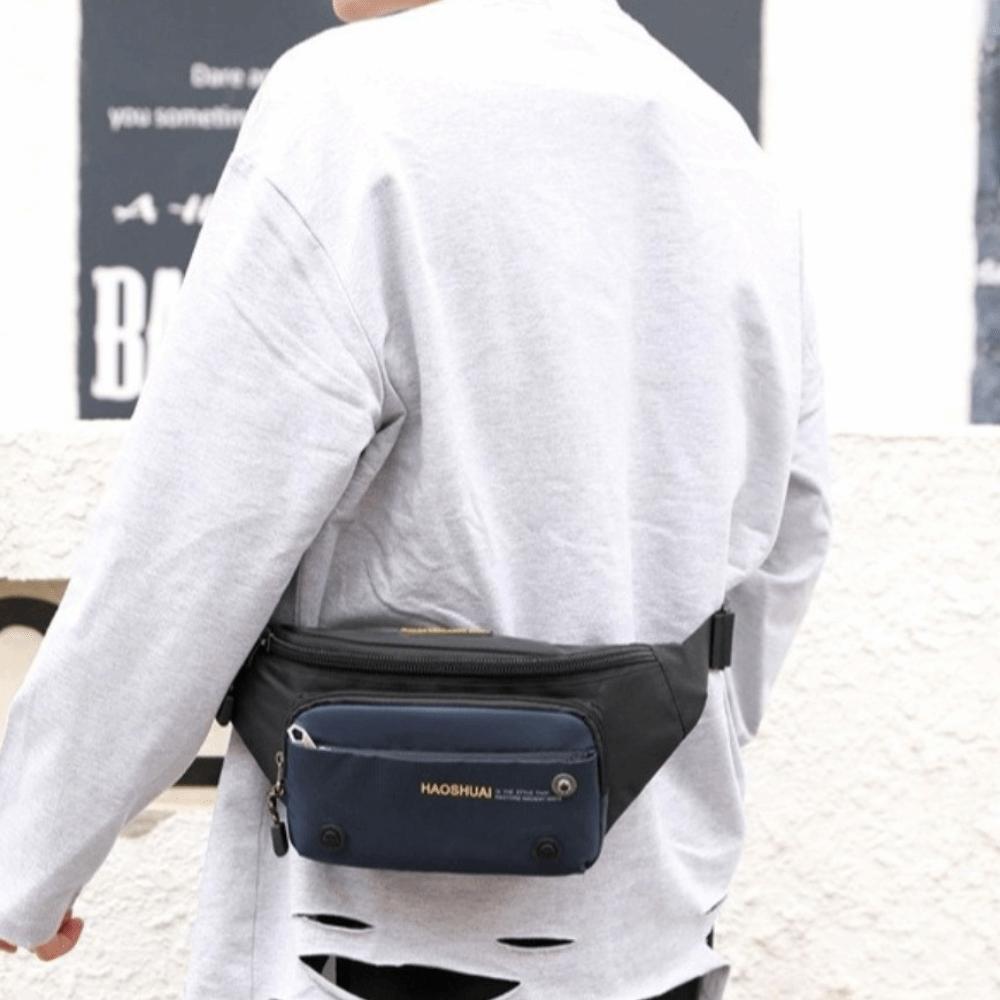 Multi-pocket Sports Fanny Pack Nylon Chest Bag Casual Men Waist Bag  Cycling