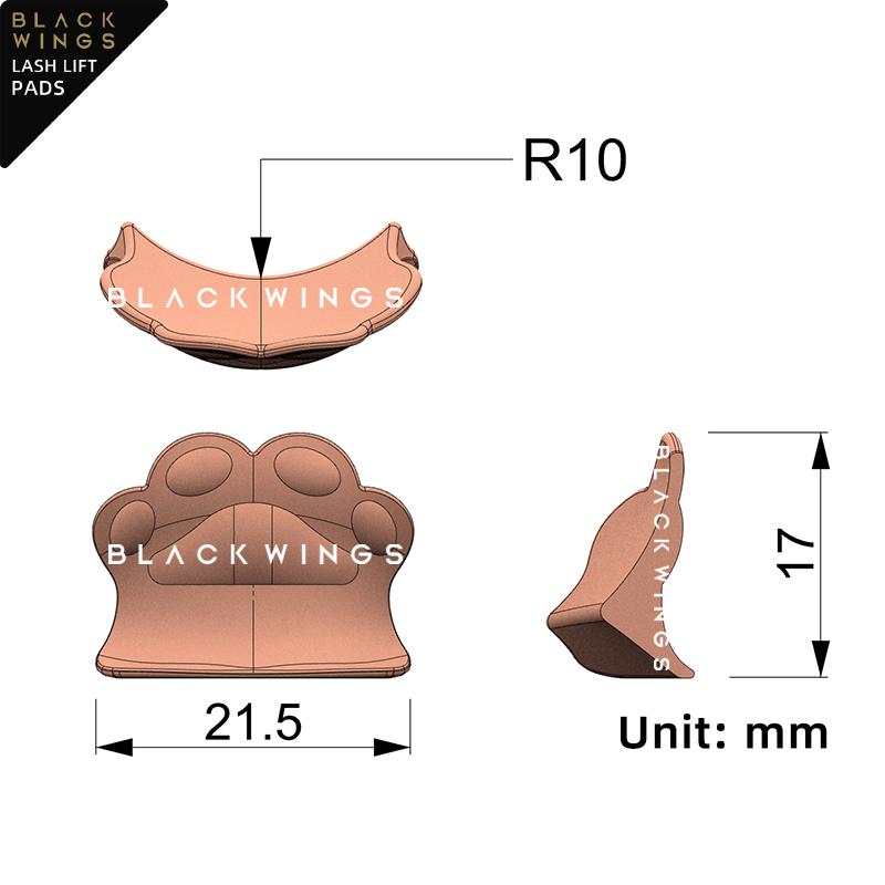 Lashlift Pads Blackwings Orange Cute Cat Claw Style Eyelash Removal Tool Eyelash Perm Recovery Tool for Eyelash Restoration and Softening Pad