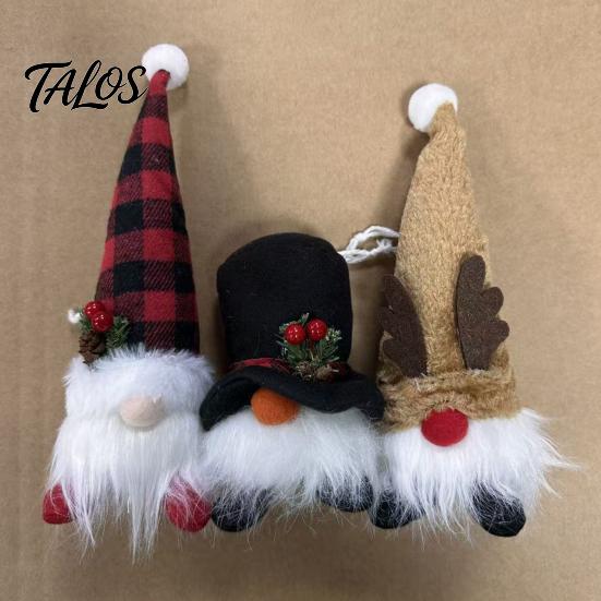DIY Christmas Crafts Gnome Figurine, Snowflake Knit Hat LED Light Up Rudolph Gift Ideas Doll, Nordic Noel Plush Ornament for Home, Festive Party