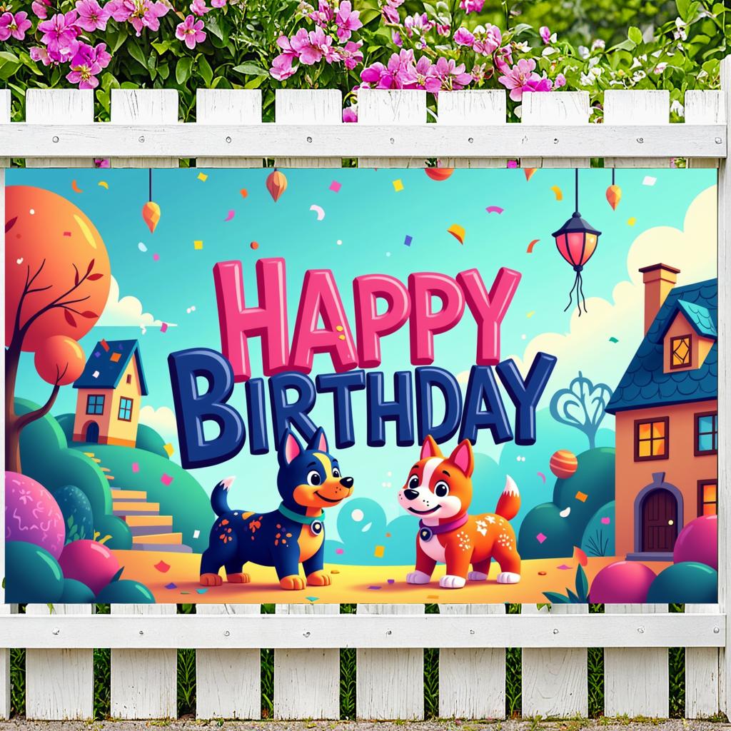 Happy Event Display Colorful Playful Cartoon Characters Dog Characters for Photography