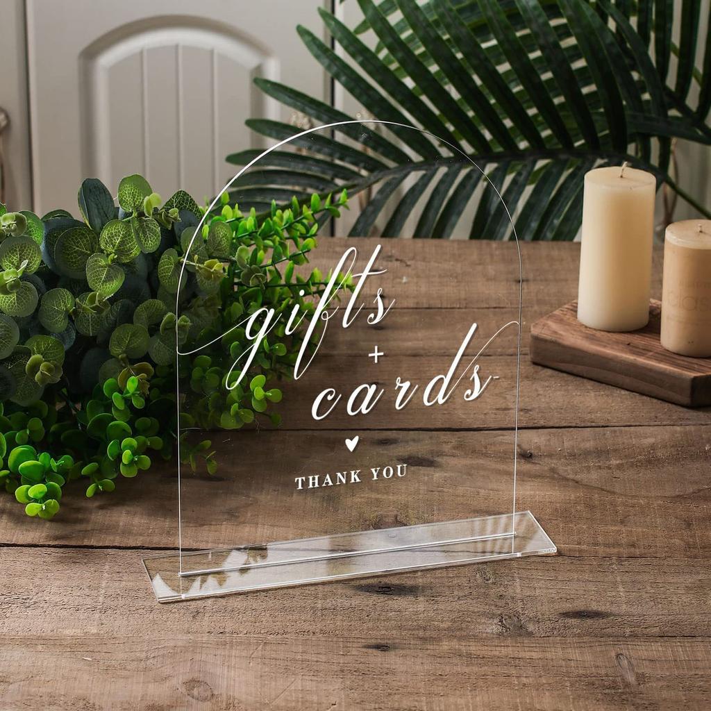 Handmade DIY Transparent Blank Arched Semi-circular Acrylic Wedding Table Sign DIY Party Birthday Party Seat Sign with Base 5pcs