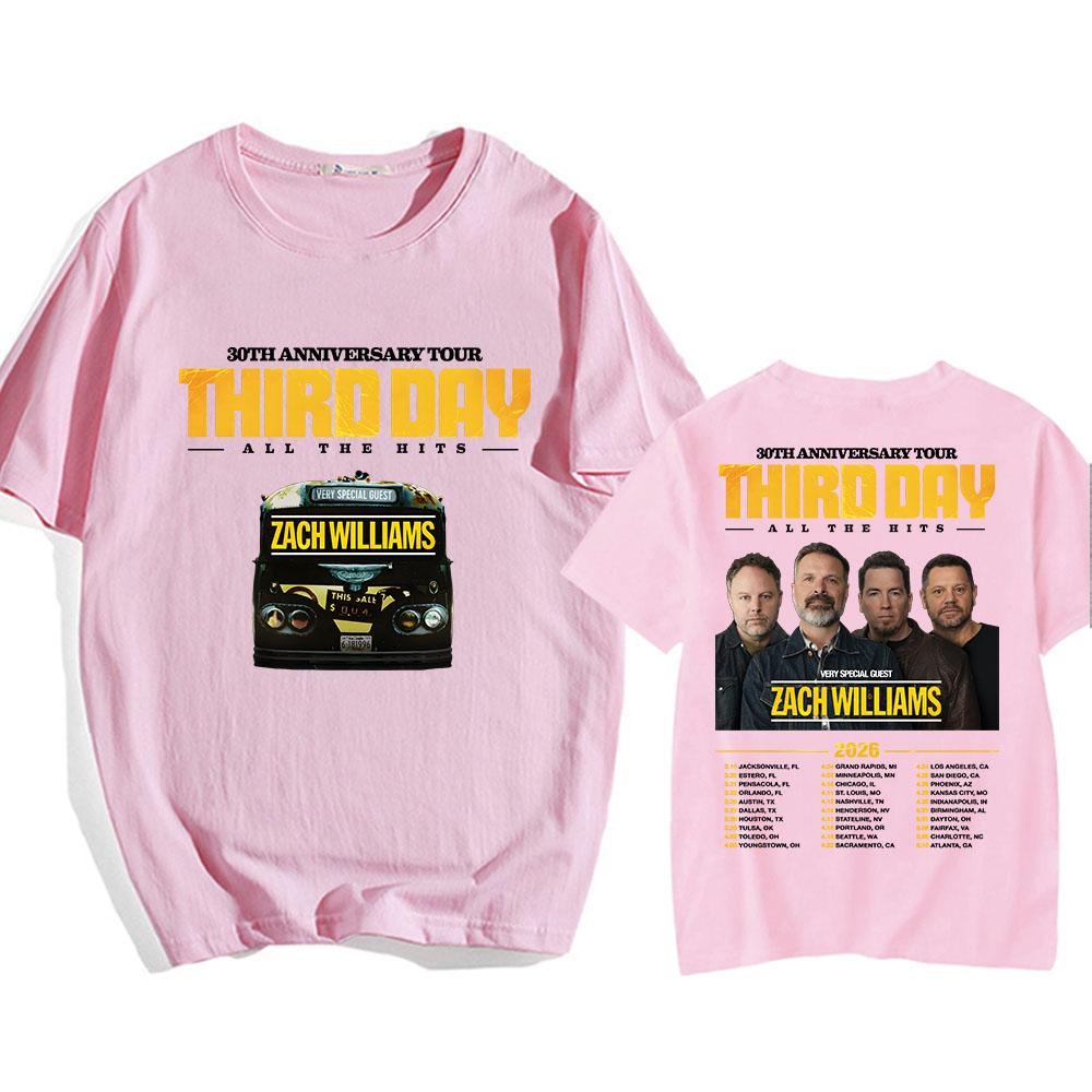Third Day 30th Anniversary Tour 2026 T-shirt All The Hits Rock Band Fashion Tshirts Short Sleeve Cotton Male T Shirt O-neck Tees