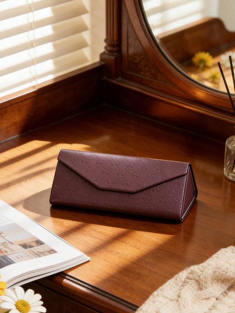 Gucci GG Embossed Leather Glasses Case