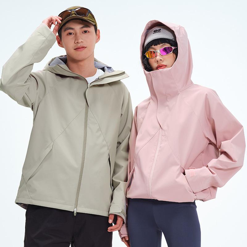 Mountain Shell Lightweight Jacket Women's Windproof, Waterproof and Oil-proof Outdoor DuPont Three-proof Magnetic Hiking Suit Men