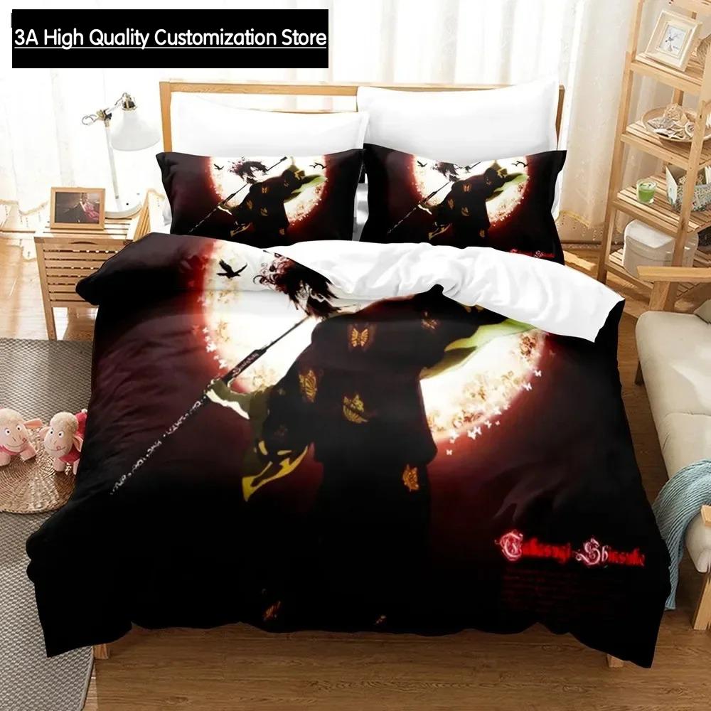 Gintama Bedding Set Duvet Cover Pillowcases For Adult Kids Single Double Full Queen King Boys Teens Sakata Gintoki Bed Linen