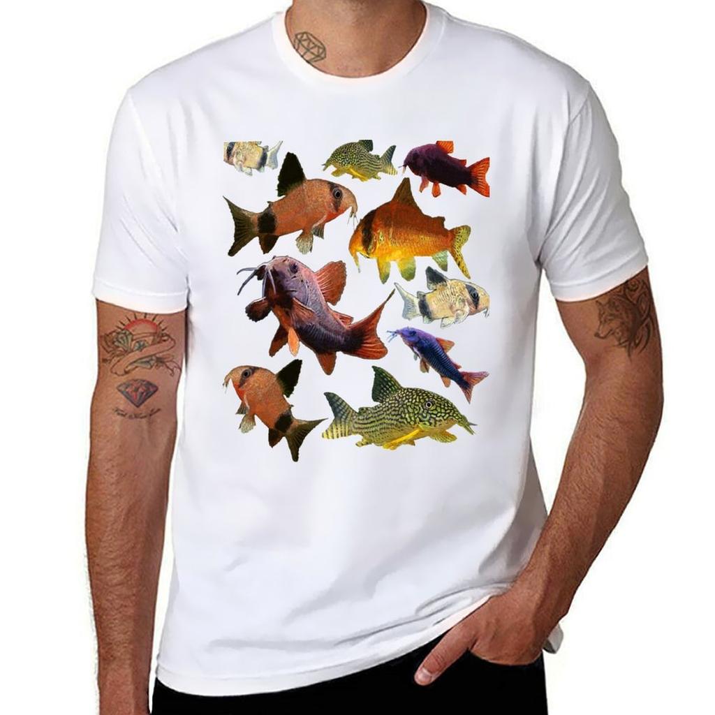 Corydoras Collage TShirt Work Short Sleeve Cotton Top