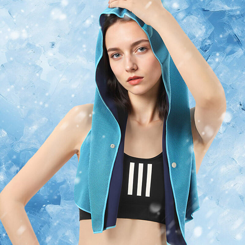 Ice Towel Hooded Cool Towel Cooling Sweat Towel DD-13188 pink