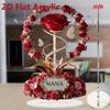 Decora 2D Acrylic Ornament Red Rose Acrylic Material Desk Decor Elegant Mother Gift Desk Decoration